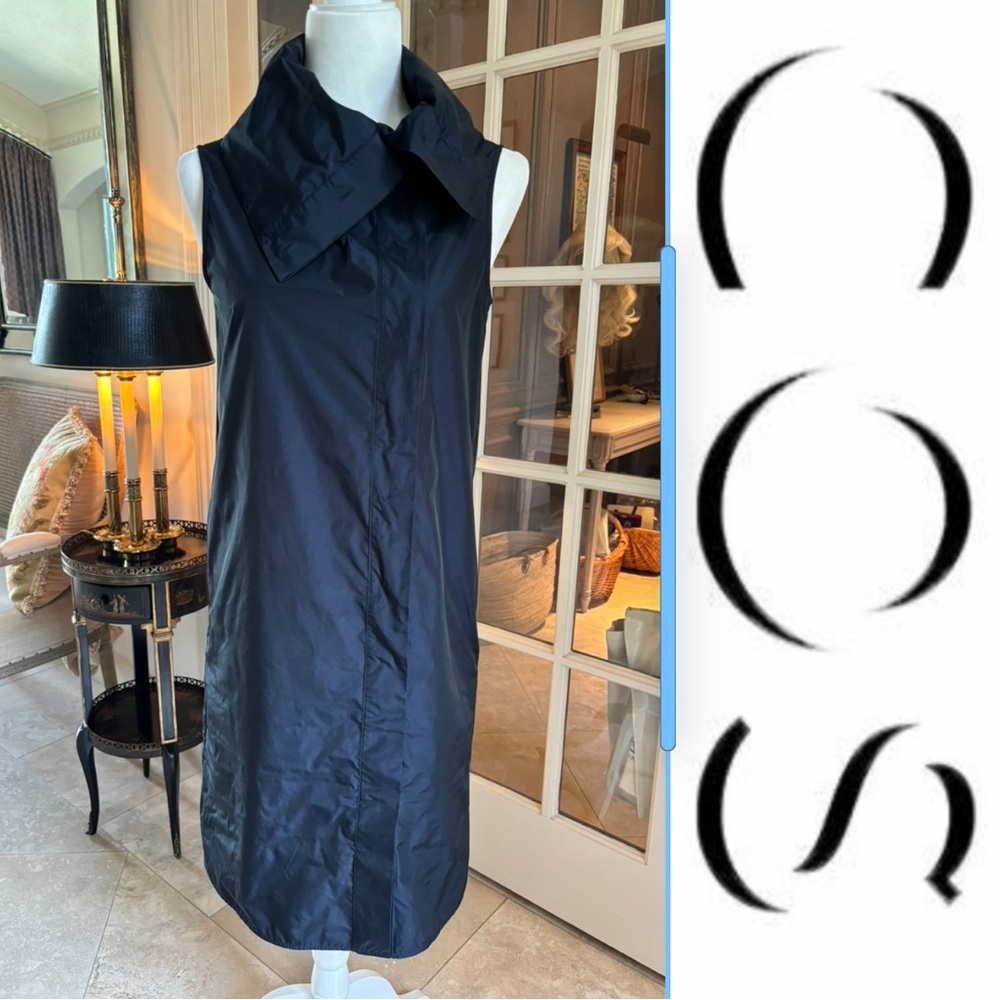 COS Sleeveless Navy Button Front Shift -Sz 4